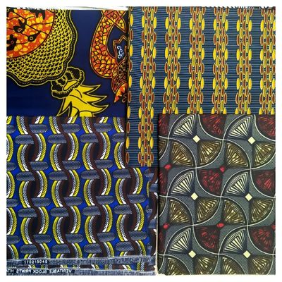 Tissu en brocart de poids moyen Tissu en cire africaine imprimé 100% coton Ankara Design Dress