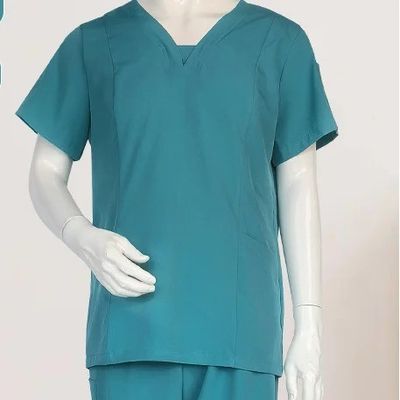 Vêtements de travail Tissu de tissu d'hôpital coton long meilleur textile femmes médicales infirmière médecin gommage