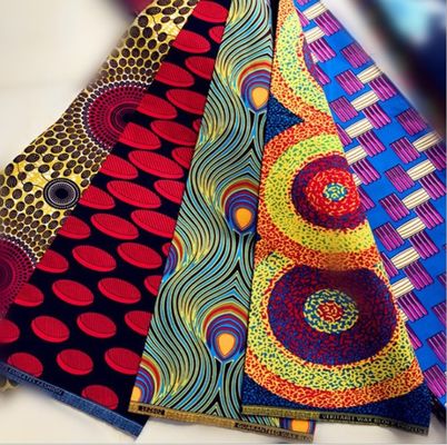 35 ans professionnel 100% polyester Kente Design Tissu d'impression à la cire 6yds pièce