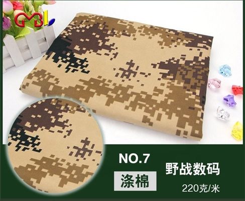 Tissu de camouflage de poids moyen Polyester/matériau coton 190gm Impression jungle/désert/océan
