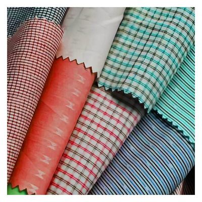 Tissu de coton peigné antistatique pour vêtements de femme en Afrique style à carreaux