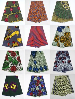 280gm Pagne de coton résistant à l'abrasion Super Wax Hollandais pour tissu de robe en Afrique
