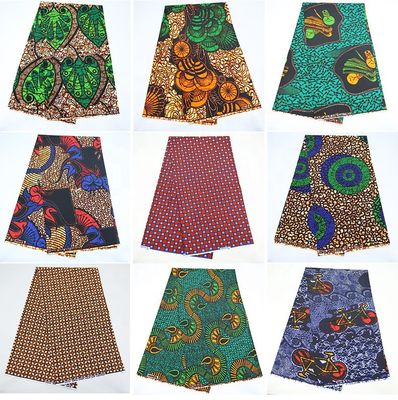280gm Pagne de coton résistant à l'abrasion Super Wax Hollandais pour tissu de robe en Afrique