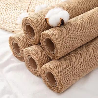 Poids moyen 60 pouces Tissu de bourrache teint sur mesure Colorié 100% rouleau de tissu de jute pour le confort